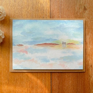 Carte de voeux Le miroir du ciel/Lac Hart/Lac salé/Lac rose/Australie du Sud/voyage en Australie/illustration