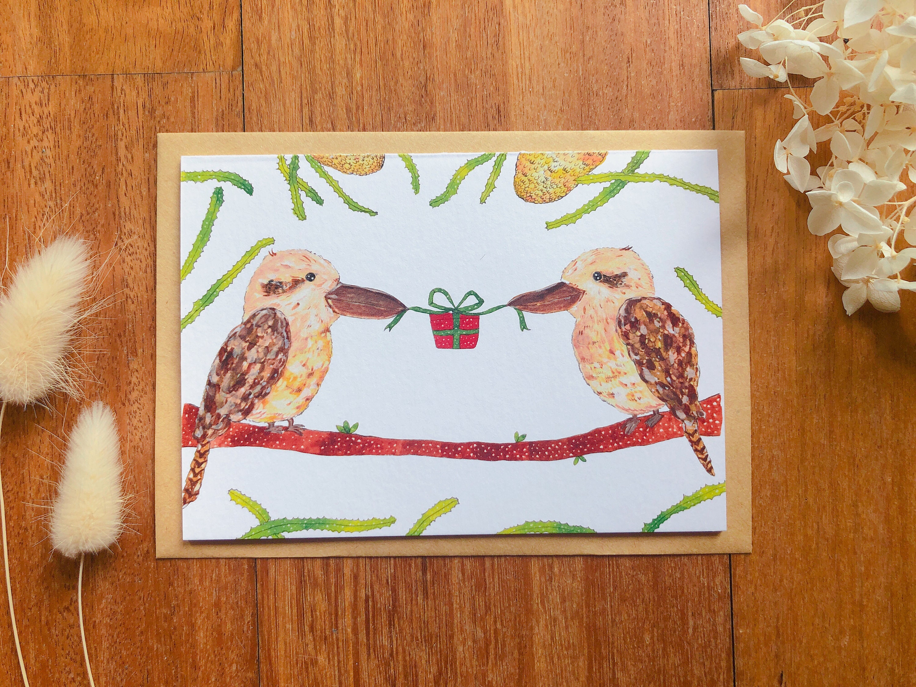 Xmas Card/ Kookaburra Xmas Card/ Kookaburra Greeting Card/ - Etsy