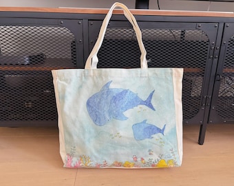 Sac fourre-tout Whaleshark/sac constellation/sac fourre-tout en toile épaisse/sac fourre-tout en toile