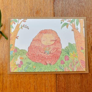 Echidna's Forest Delight / Tarjeta de felicitación / Ilustración / Acuarela / Tarjeta