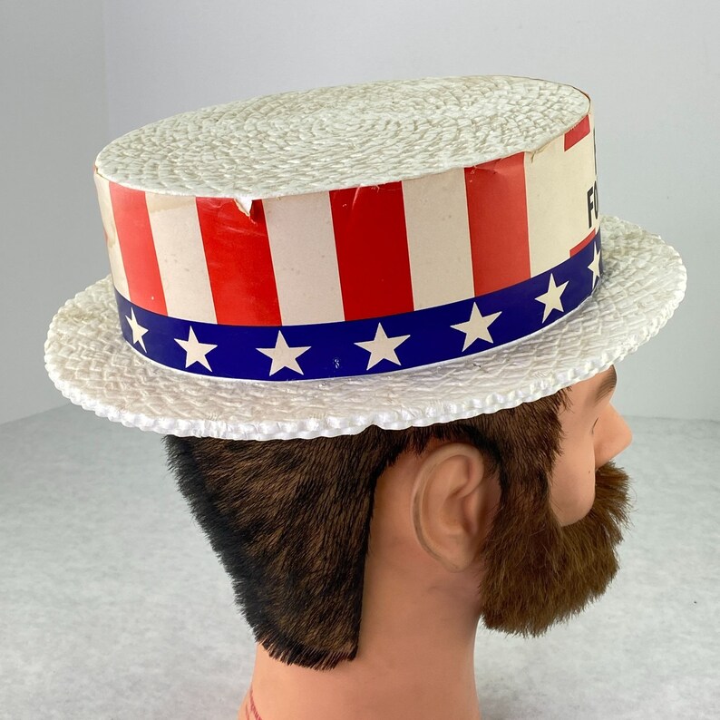 Vintage Styrofoam Skimmer Hat Political Campaign Frisch for Etsy