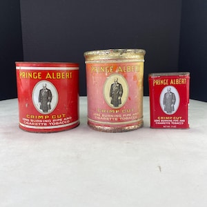 Vintage Prince Albert Crimp Cut Tobacco Tins Lot Of 3
