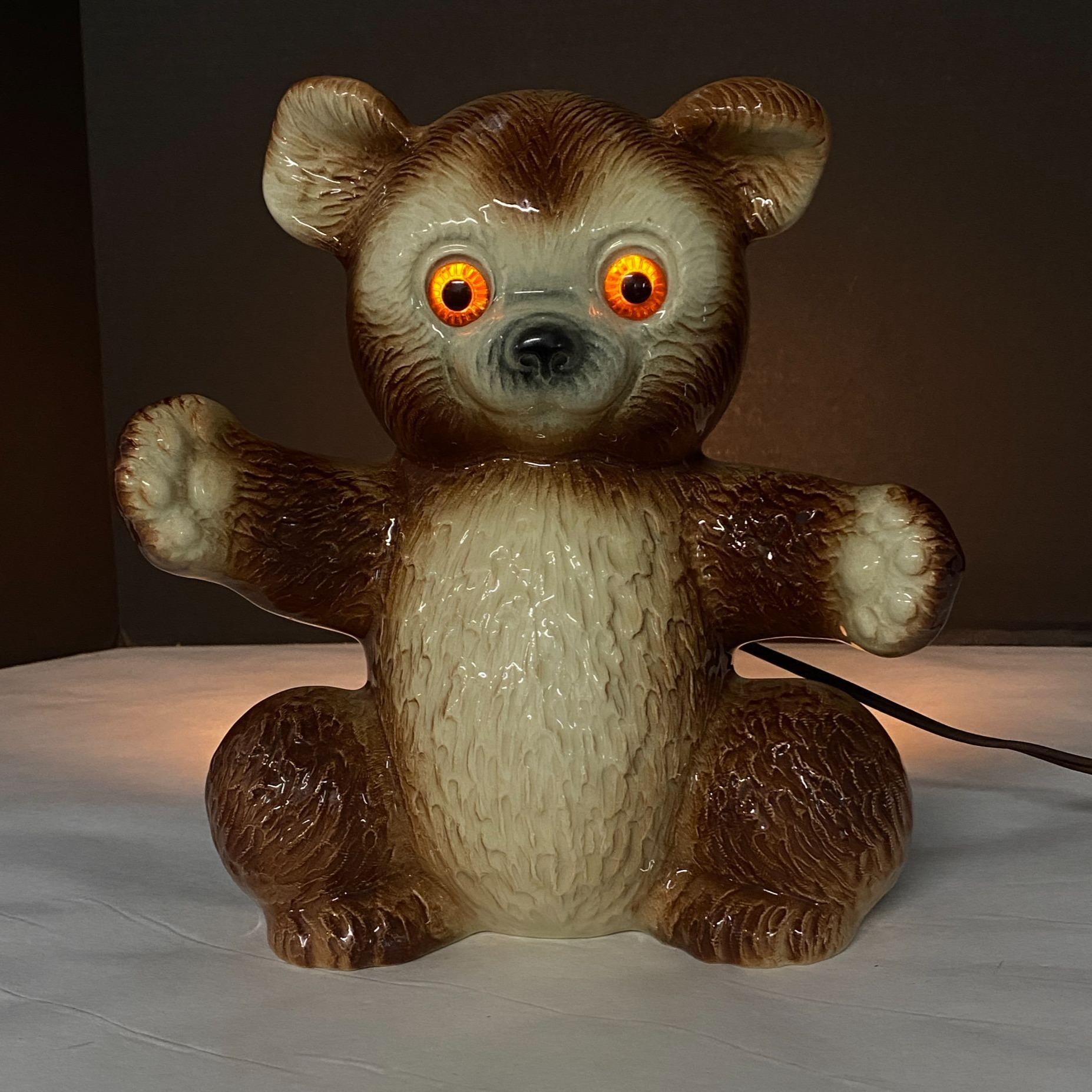 Cabin Rustic Bear Lamp Nursery Deer Antler Table Lamps Living Room