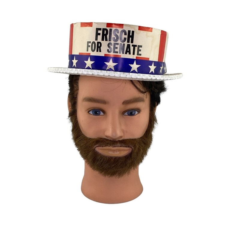Vintage Styrofoam Skimmer Hat Political Campaign Frisch for Etsy