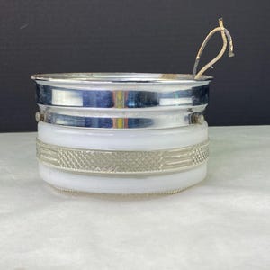 Vintage Flush Mount Ceiling Light Fixture Glass Diamond Pattern White
