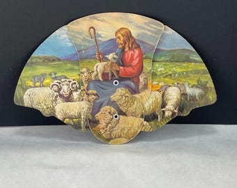 Vintage Folding Funeral Fan The Good Shepherd Julesburg Colorado Advertising