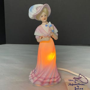 ヴィンテージ アイリス ナイトライト パフュームバーナー ビクトリア朝風 レディランプ