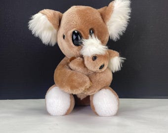 Vintage California Stuffed Toys Koala Bear Plush Holding Baby
