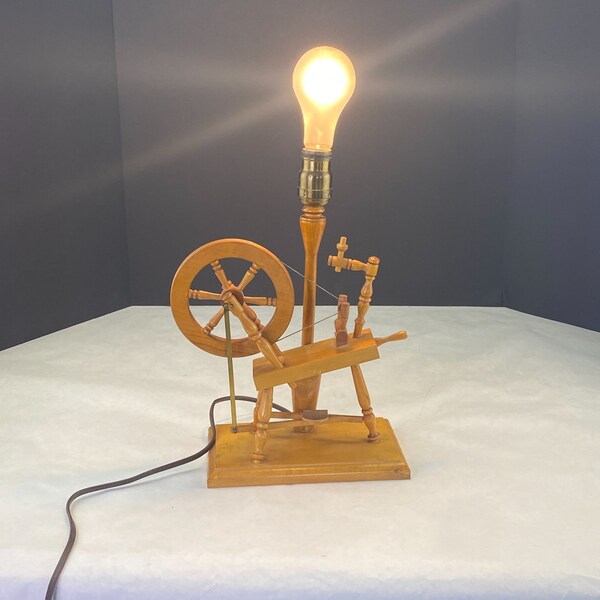 Spinning Wheel Lamp Etsy