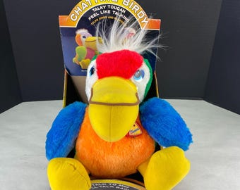 Vintage Toucan Bird Plush Squawks Back with Noise Sensor