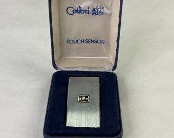 Vintage 1980 Colibri Lighter: 24k Gold Finish, Collector Box