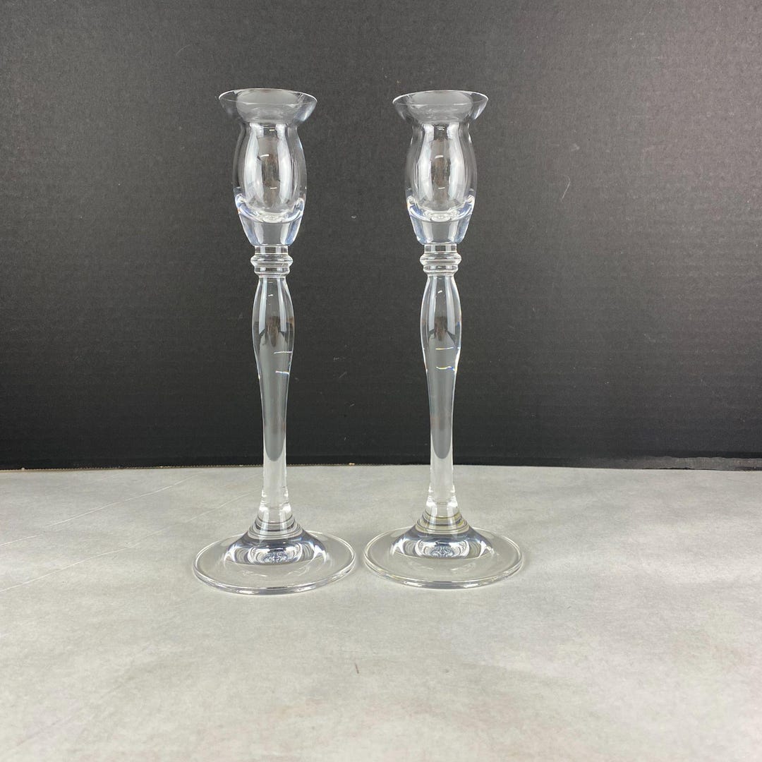 Vintage Mikasa Ballet Glass Pair Candlesticks - Etsy