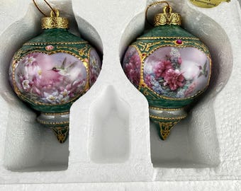 Lena Lius Treasury Of Jeweled Hummingbirds Ornaments 1998 Limited Edition Porcelain Set Of 2