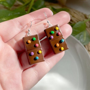 Cosmic Brownie Earrings - Treat Earrings - Food Earrings - Dessert Earrings - Clay Earrings - Fun Earrings - Gift For Her