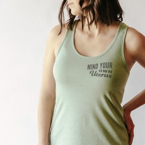 Mind Your Own Uterus Pocket Tee | Feminist Shirt | Women&#39;s Rights | Pro Choice | Roe v Wade | Women Empowerment | Feminist Gift