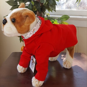 Red Hoodie for Dogs. Hoodie for Dogs in Red, Pet Hoodies, Red Hoodie in Red for Pets, Long Sleeve Pet Hoodie