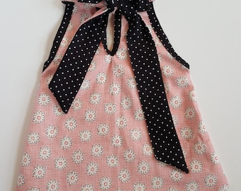 Dog Sleeveles Floral Keyhole Bowtie dress, Dog Clothes, Dog Dress, Puppy Clothes, Puppy Dress,Dog Floral Dress,Dog Summer Dress,Pet Clothes