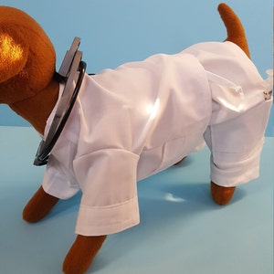 Infirmière Chien Fille Blanc Scrubs Costume, Chiot Fille Infirmière Blanc Scrubs Uniformes, Infirmière Pet Fille Blanc Scrubs Costumes image 8