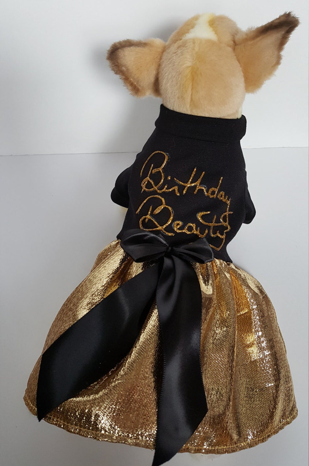 Birthday Beauty Dog Dress Black / Gold Dog Birthday Dress Etsy