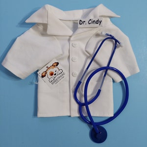 Dog Doctor Lab Coat Costume, Doctor Lab Coat Dog Costume, Pet Doctor Lab Coat Costume, Doctor Lab Coat Pet Costume, Puppy Lab Coat Costume image 2