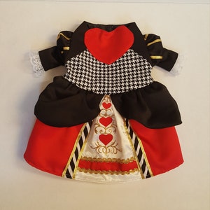 Queen of Hearts Dog Costume, Dog Queen of Hearts Costume, Queen of Hearts Puppy Costume,Puppy Queen of Hearts Halloween Costume
