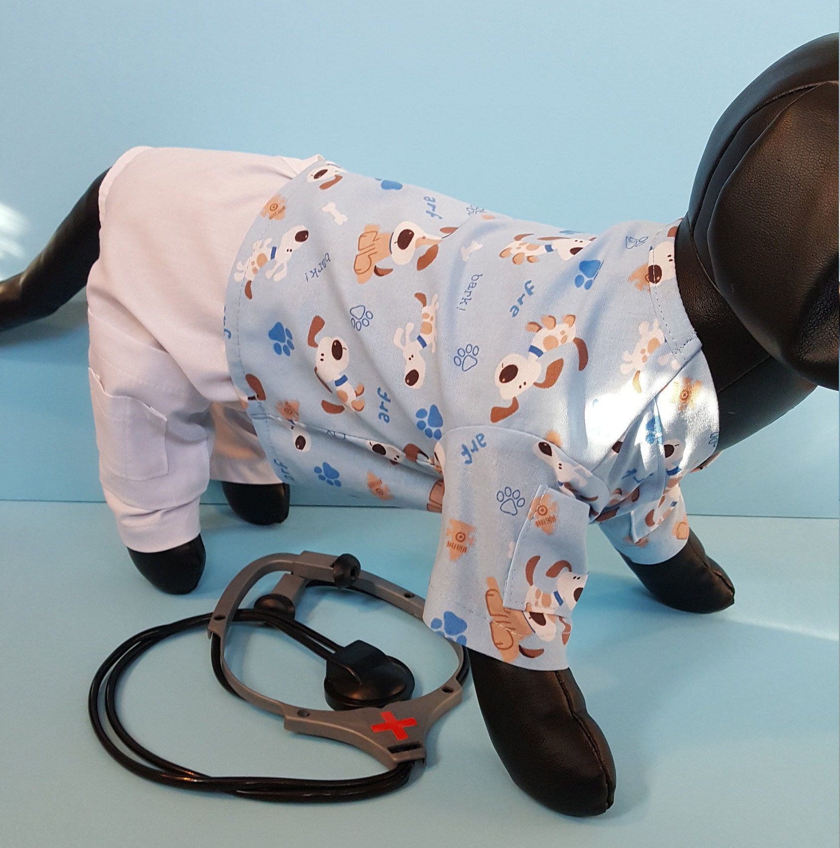 Dog Boy Print Nurse Scrubs Costume Boy Dog Print Nurse Scrubs Etsy México