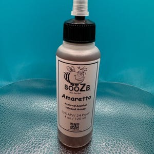 BooZB Amaretto Alcohol Infused Honey - 4 oz -120 ml Splendid Sweet Flavor!