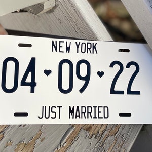 Custom Wedding License Plate | Personalized | Just Married State License Plate