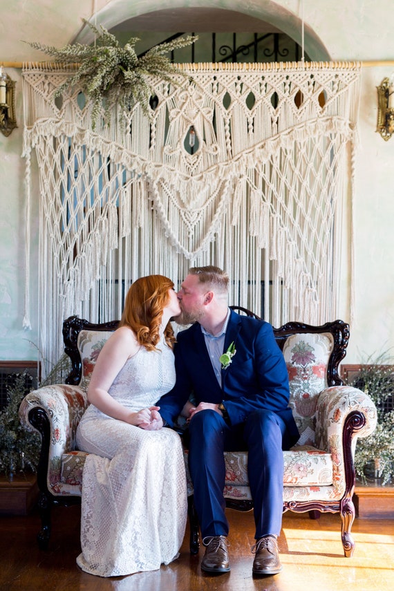 Macrame Wedding Backdrop Rental Wedding Decor Wedding Etsy
