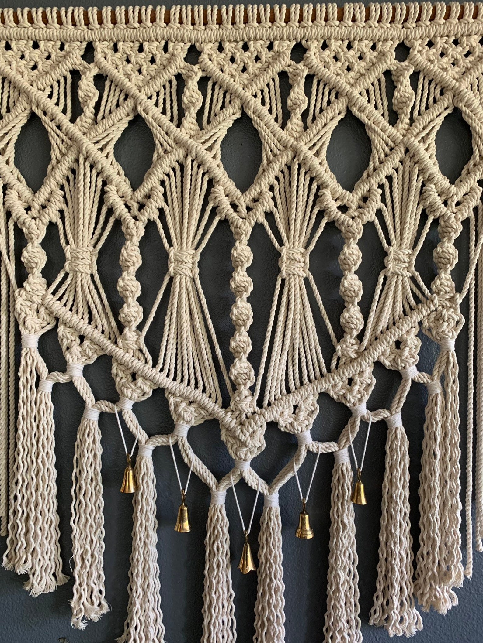 Janeunique Cadre Photo Mural Macramé Avec Pinces - Tenture Murale Bohème 100x40cm
