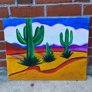 Cactus Painting Original Desert (Trust & Protection)