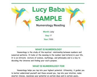 Personal Numerology Full Report | 11 Pages
