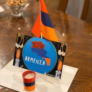 Prayer for Armenia Print - Candle -Flag - Print - Print Holder