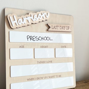 Letrero de primer y último día de clases - Tablero de hitos reutilizable - Regreso a la escuela - Letrero de pizarra - Accesorio para fotos - Personalizado