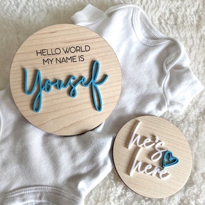 Custom Baby Name Wooden Sign: Birth Announcement Photo Prop