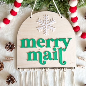 Merry Mail - Uchwyt na kartkę Merry Mail - Uchwyt na kartkę świąteczną - Uchwyt na kartkę z życzeniami świątecznymi - Wieszak na kartkę - Wieszak na drzwi