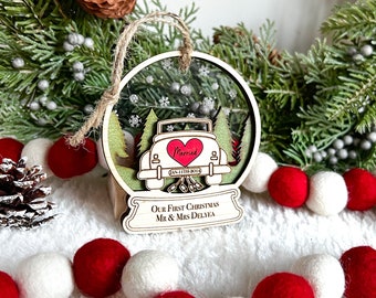 Hochzeit Ornament - Angezogen - Verheiratet - Eloped - Weihnachtsandenken - Personalisiert - Hochzeitsgeschenk