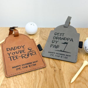 Etiquette de sac de golf gravée pour papa - Cadeau pour la fête des pères - Papa, tu es formidable - Papa golfeur - Cadeau de golf personnalisé - Cadeau en cuir - Cadeau pour lui