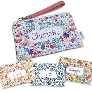 Personalised Name Zip Purses // Floral Designs No. 2