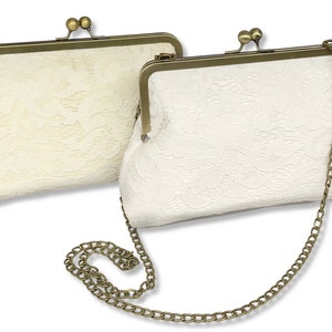 Lace F. Clutch Purse / White or Ivory Lace/ Mother of the Bride / Evening Purse / Personalised Purse image 7