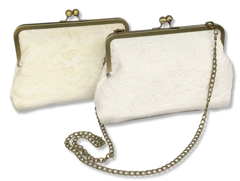 Lace F. Clutch Purse / White or Ivory Lace/ Mother of the Bride / Evening Purse / Personalised Purse image 7