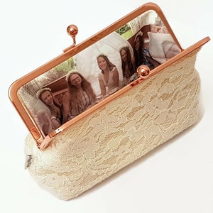 Lace F. Clutch Purse / White or Ivory Lace/ Mother of the Bride / Evening Purse / Personalised Purse image 8