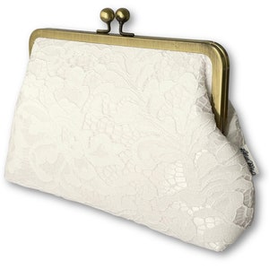 Lace F. Clutch Purse / White or Ivory Lace/ Mother of the Bride / Evening Purse / Personalised Purse image 4