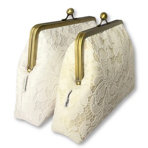 Lace F. Clutch Purse / White or Ivory Lace/ Mother of the Bride / Evening Purse / Personalised Purse image 2