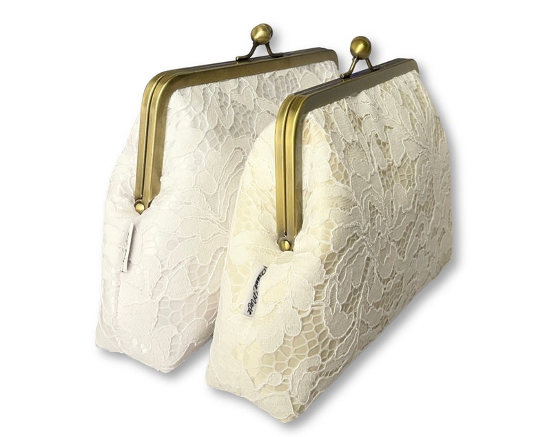 Lace F. Clutch Purse / White or Ivory Lace/ Mother of the Bride / Evening Purse / Personalised Purse image 2