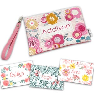 Personalised Name Zip Purses // Floral Designs No. 1