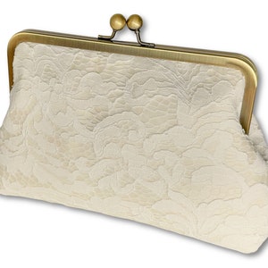 Lace F. Clutch Purse / White or Ivory Lace/ Mother of the Bride / Evening Purse / Personalised Purse image 3