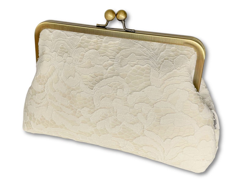 Lace F. Clutch Purse / White or Ivory Lace/ Mother of the Bride / Evening Purse / Personalised Purse image 3