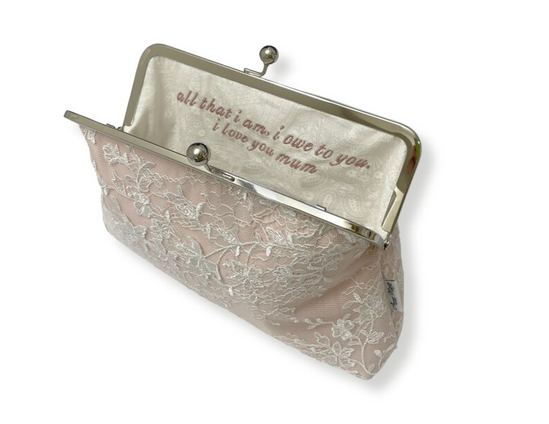 Lace F. Clutch Purse / White or Ivory Lace/ Mother of the Bride / Evening Purse / Personalised Purse image 9