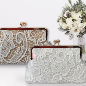 Lace I. Clutch Purse / Photo Lining / Wedding / Evening Purse / Personalised Purse